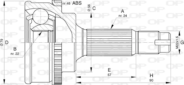 Joint Kit, drive shaft (CVJ5759.10)