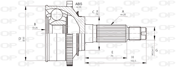 Joint Kit, drive shaft (CVJ5686.10)