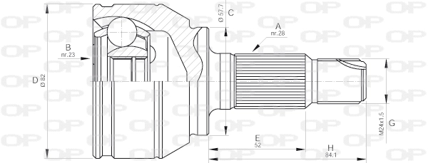 Joint Kit, drive shaft (CVJ5518.10)
