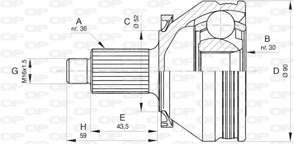 Joint Kit, drive shaft (CVJ5831.10)
