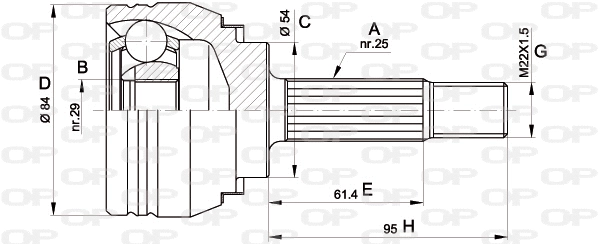Joint Kit, drive shaft (CVJ5372.10)