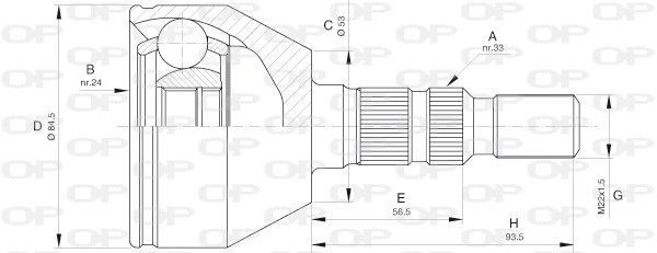 Joint Kit, drive shaft (CVJ5602.10)