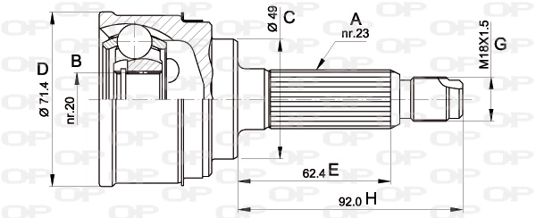 Joint Kit, drive shaft (CVJ5349.10)
