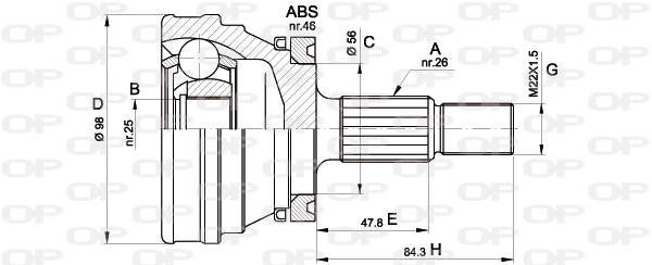 Joint Kit, drive shaft (CVJ5169.10)