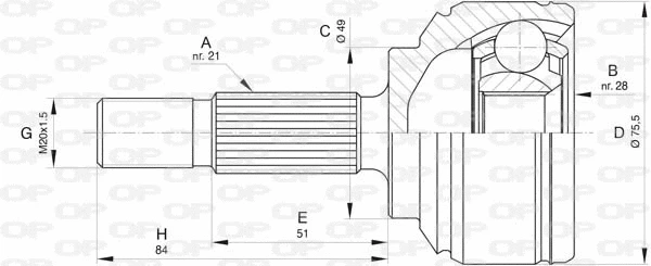 Joint Kit, drive shaft (CVJ5803.10)