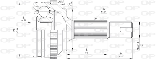 Joint Kit, drive shaft (CVJ5533.10)