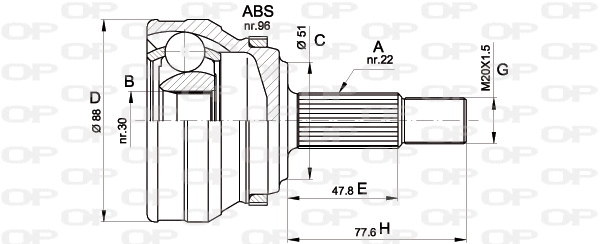 Joint Kit, drive shaft (CVJ5109.10)