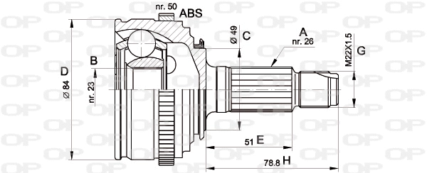 Joint Kit, drive shaft (CVJ5467.10)