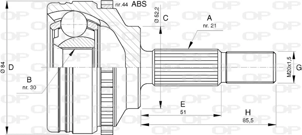 Joint Kit, drive shaft (CVJ5743.10)