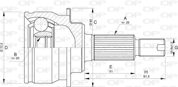 Joint Kit, drive shaft (CVJ5748.10)