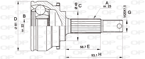 Joint Kit, drive shaft (CVJ5194.10)