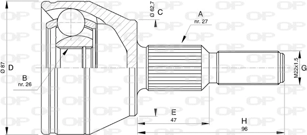 Joint Kit, drive shaft (CVJ5751.10)