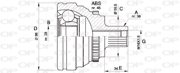 Joint Kit, drive shaft (CVJ5271.10)
