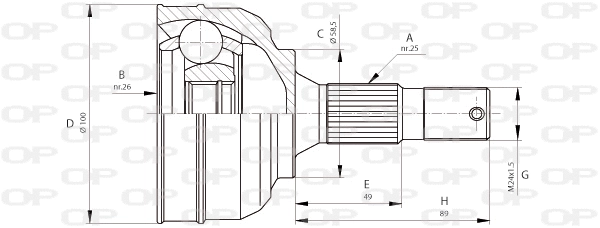 Joint Kit, drive shaft (CVJ5680.10)