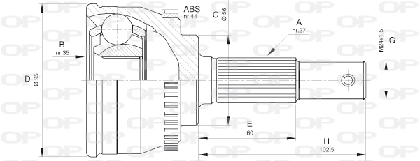 Joint Kit, drive shaft (CVJ5522.10)