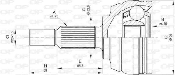 Joint Kit, drive shaft (CVJ5801.10)