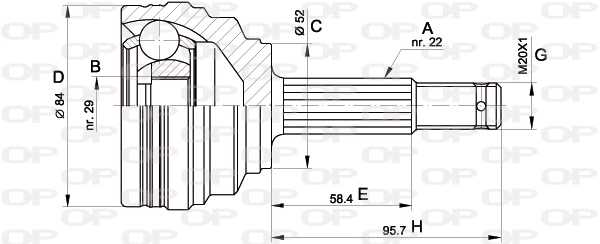 Joint Kit, drive shaft (CVJ5389.10)