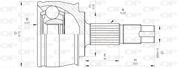 Joint Kit, drive shaft (CVJ5291.10)