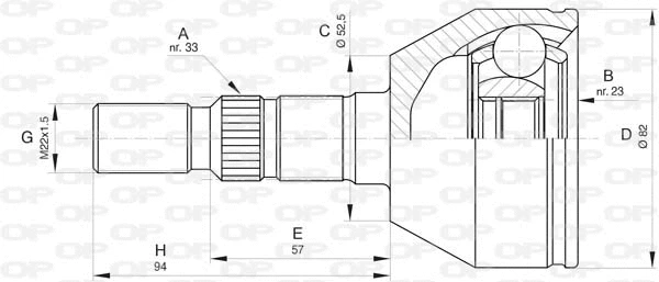 Joint Kit, drive shaft (CVJ5826.10)