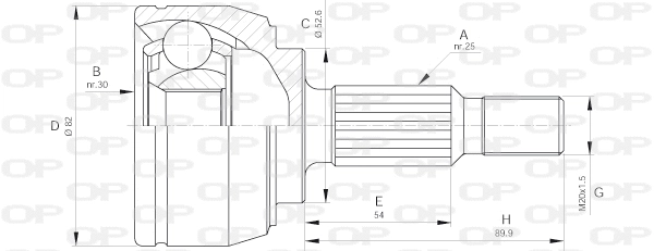 Joint Kit, drive shaft (CVJ5650.10)