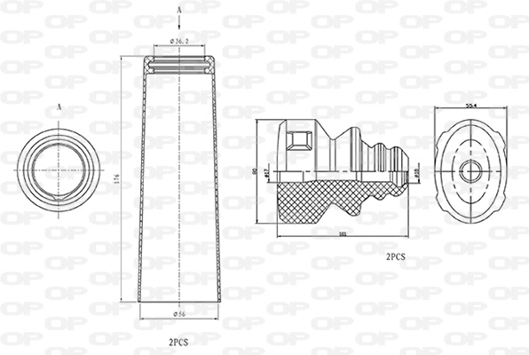 Dust Cover Kit, shock absorber (DCK5002.04)
