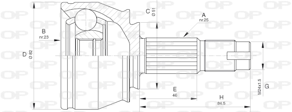 Joint Kit, drive shaft (CVJ5651.10)