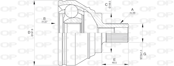 Joint Kit, drive shaft (CVJ5536.10)