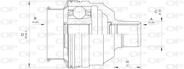 Joint Kit, drive shaft (CVJ5591.20)