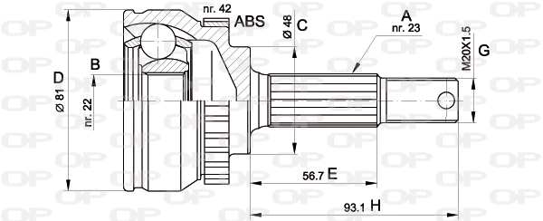 Joint Kit, drive shaft (CVJ5193.10)