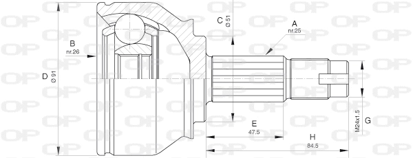 Joint Kit, drive shaft (CVJ5647.10)