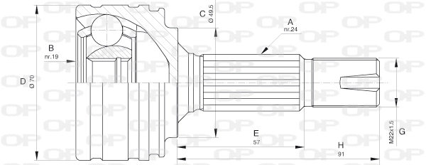 Joint Kit, drive shaft (CVJ5616.10)