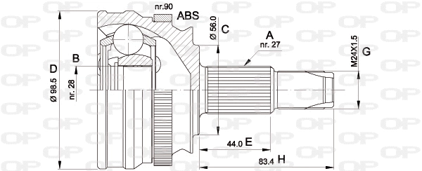 Joint Kit, drive shaft (CVJ5507.10)