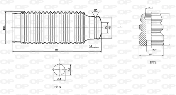 Dust Cover Kit, shock absorber (DCK5092.04)