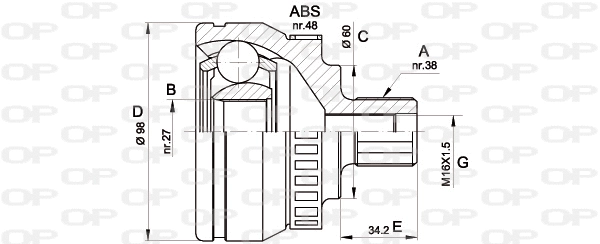 Joint Kit, drive shaft (CVJ5376.10)