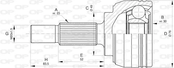 Joint Kit, drive shaft (CVJ5798.10)