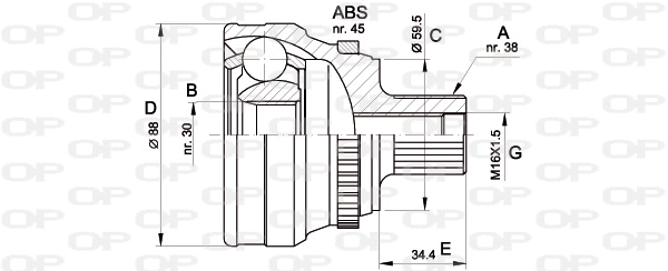 Joint Kit, drive shaft (CVJ5139.10)