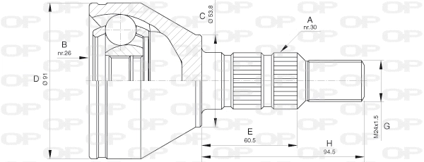 Joint Kit, drive shaft (CVJ5641.10)