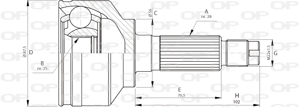 Joint Kit, drive shaft (CVJ5714.10)