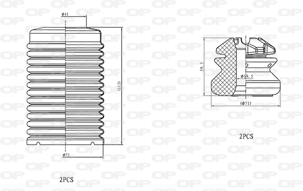 Dust Cover Kit, shock absorber (DCK5098.04)