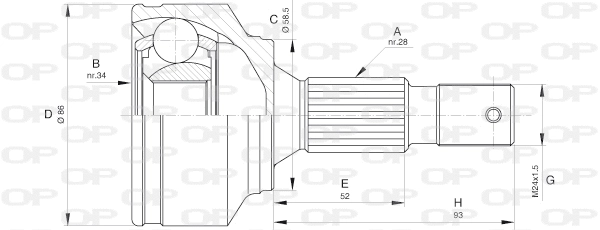 Joint Kit, drive shaft (CVJ5594.10)