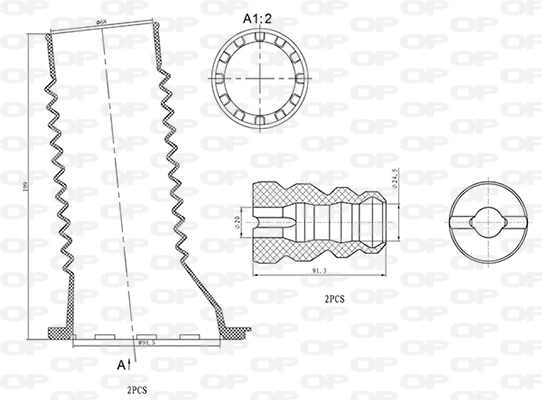 Dust Cover Kit, shock absorber (DCK5079.04)