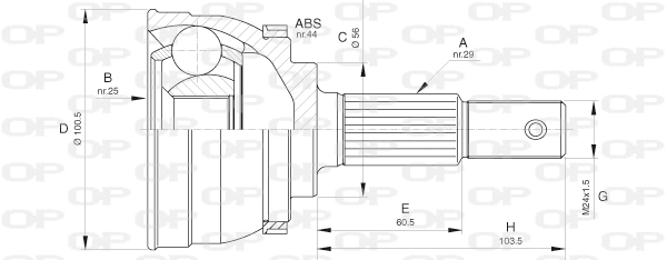 Joint Kit, drive shaft (CVJ5629.10)