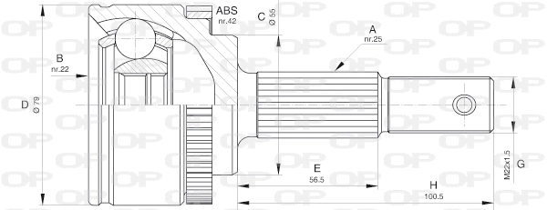 Joint Kit, drive shaft (CVJ5596.10)