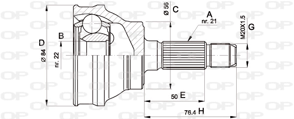 Joint Kit, drive shaft (CVJ5060.10)