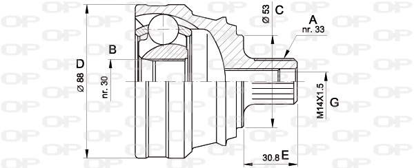 Joint Kit, drive shaft (CVJ5090.10)