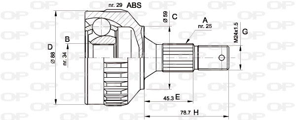 Joint Kit, drive shaft (CVJ5287.10)