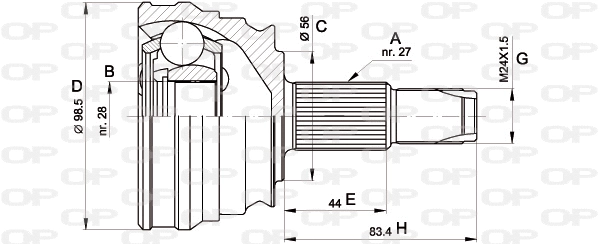 Joint Kit, drive shaft (CVJ5506.10)
