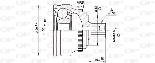 Joint Kit, drive shaft (CVJ5110.10)