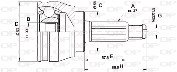 Joint Kit, drive shaft (CVJ5241.10)