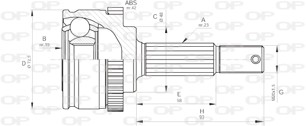 Joint Kit, drive shaft (CVJ5197.10)